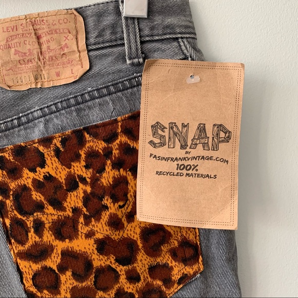 Levis 501 Short in Grey Re-Worked - Picture 6 of 6